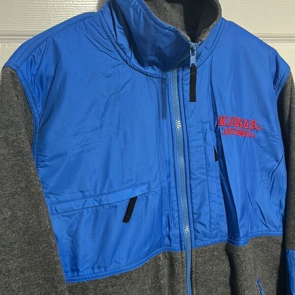 🔥🔥 Vintage KANSAS JAYHAWKS Reebok Heisman Windbreaker Jacket - Mens M (fits L) - Picture 3 of 11